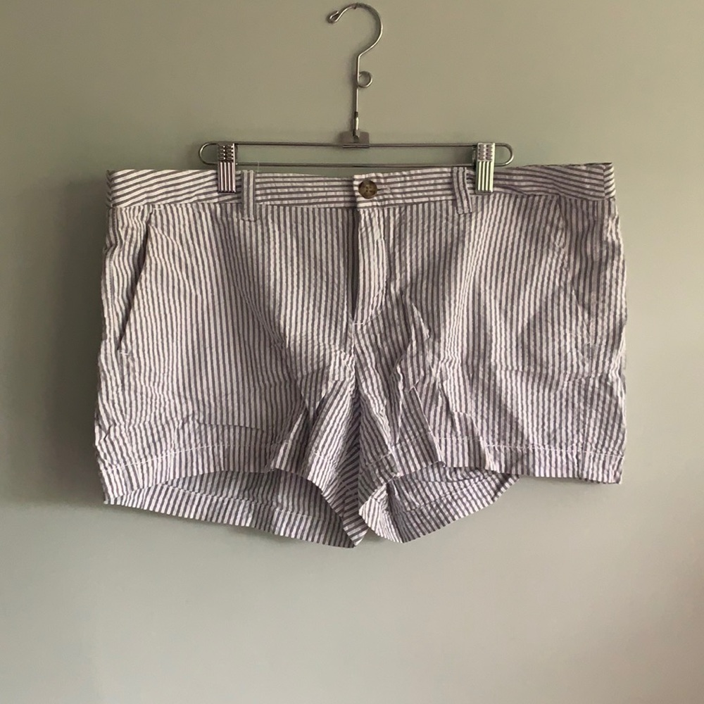 Blue and white stripe shorts